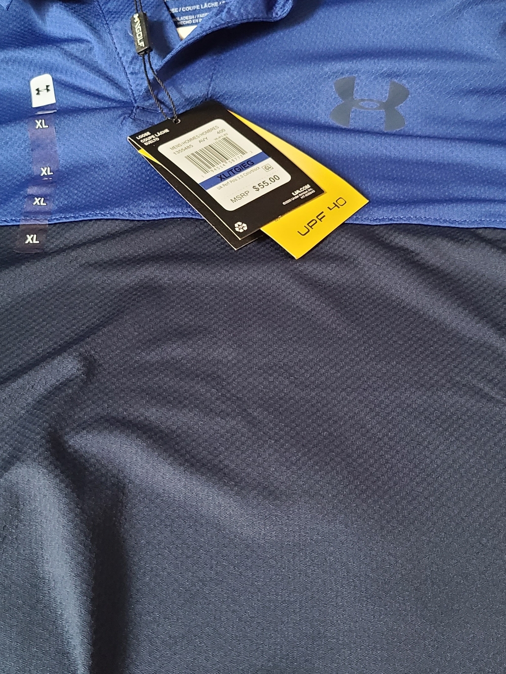 Under Armour Blue and Navy Men's Athletic Shirt XL